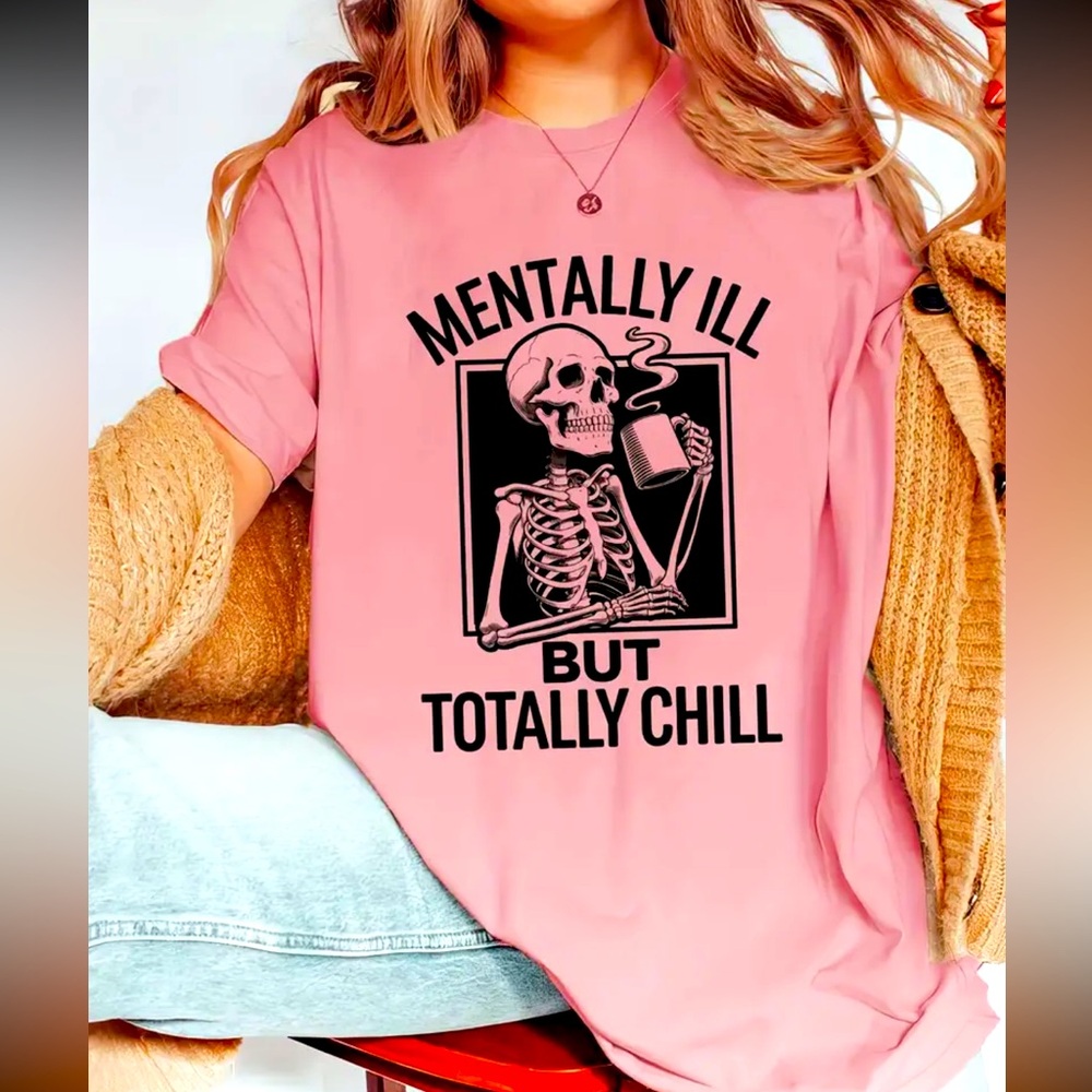 Plus Size Women's Spooky Skeleton Print Crew Neck Short Sleeve T-Shirt
